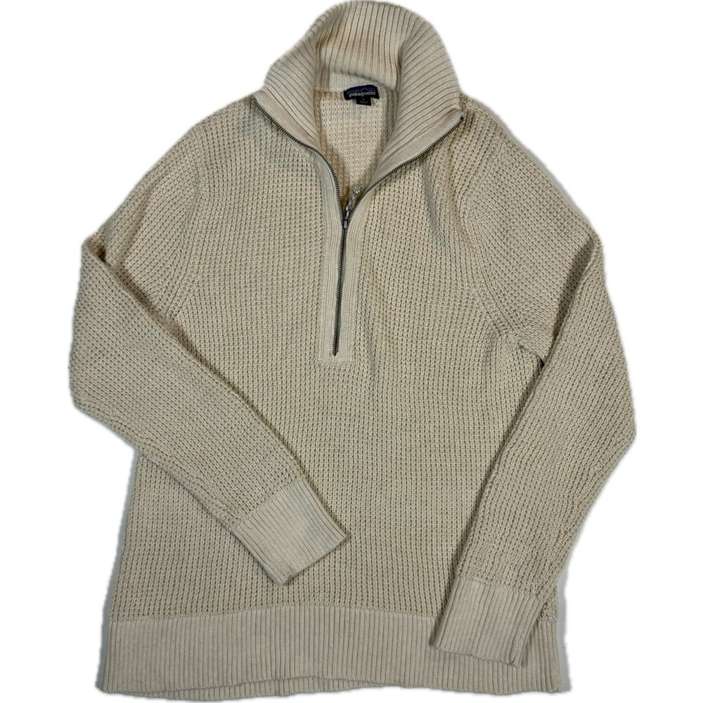 PATAGONIA Men's Knit Beige Zip-Up Sweater Size Small